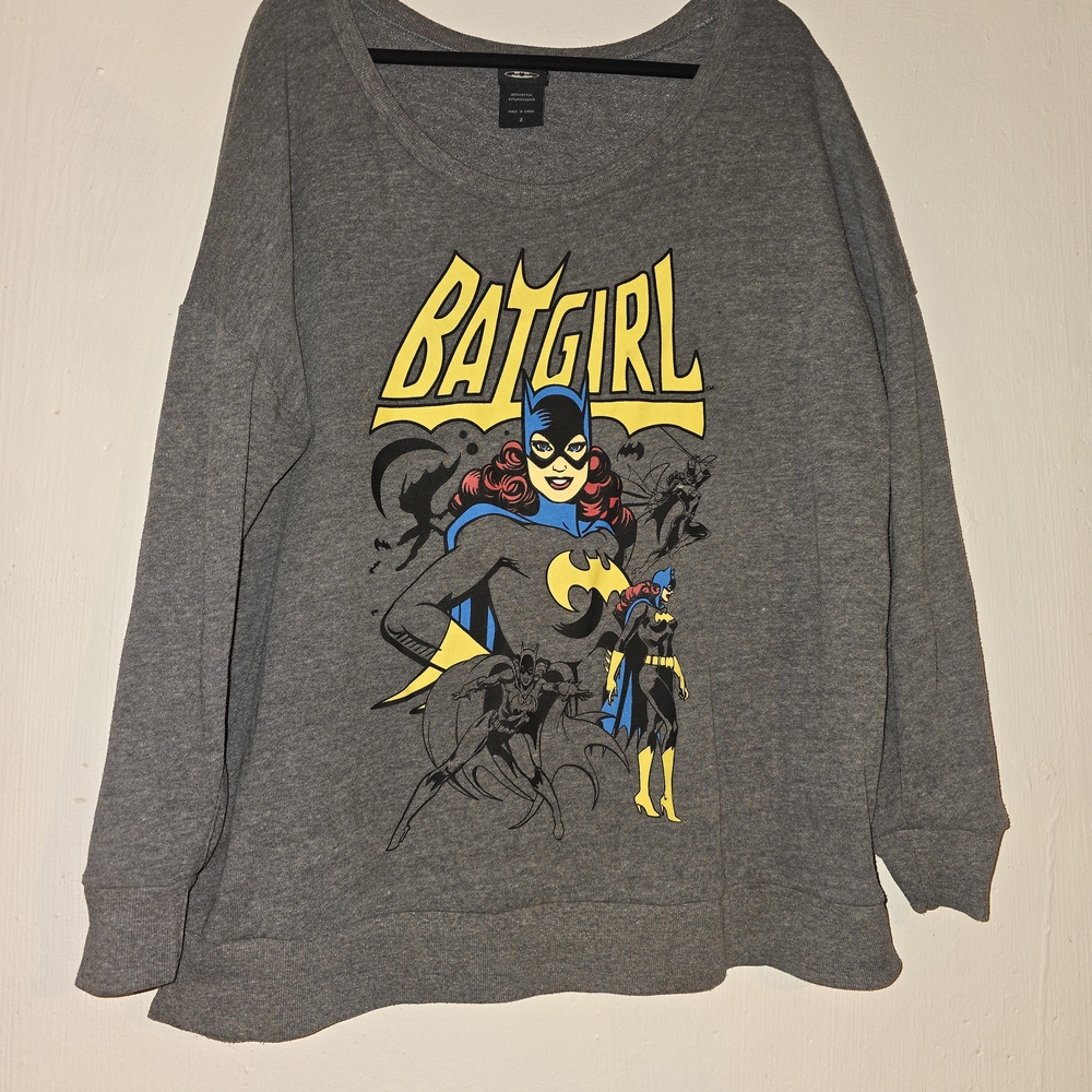 Gray Batgirl Graphic Sweatshirt